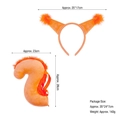 Set costume da scoiattolo con cerchietto con orecchie in peluche e coda folta arancione - Orecchie da scoiattolo ambra + Coda