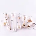 6-piece set of white pearl waist adjustment pins with gold and silver finishes - No. 38 6-Piece Set