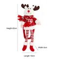 Kerst rendier pluche gordijn gesp met gestreepte benen en afmetingen van 42x10cm - 42cm / Eland