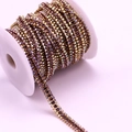 Three-row dark purple AB crystal rhinestone claw chain on a golden metal base spool - 1 Yard/Pack / Gold Base AB+Deep Purple