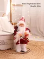 Handcrafted 30cm Santa Claus figurine in red sequin suit for festive table decoration - Red Style B 30cm (Electric Musical)