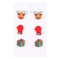 Detailset Weihnachtsstecker mit Rentier, rotem Handschuh und grüner Geschenkbox - Handschuhe Und Rentier (5832)