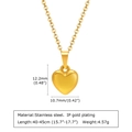 Collar de corazón dorado en acero inoxidable con piedra que cambia de color y ojo de diablo - Corazón radiante dorado