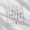 Self-adhesive silver embossed nail stickers with silver cutlery and bow designs M-791 - Silver Retro Cutlery Style (M-791) / Silver