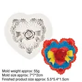 Molde de silicona corazón rosa con muestras de resina en rojo, azul y amarillo - Estilo 1-Corazón Rosa Lazo / Gris