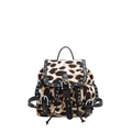 Sac à dos léopard tendance avec rivets argentés et finitions en cuir synthétique - Kaki