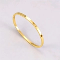 Polished gold stainless steel oval bangle featuring a minimalist mirror finish and clasp - Narrow Style (G74) / Gold
