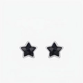 Elegante S925 Sterlingsilber Stern-Ohrstecker mit funkelndem Blaustein-Inlay - 925er Silber / S925 Sterling Silber (Blau Sandstein)