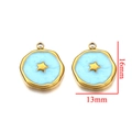 Pendentif étoile en émail bleu finition dorée de 16mm pour création de bijoux - Type B Étoile Bleue
