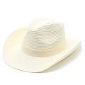 Detail shot of woven straw fedora hat featuring delicate lace trim on ivory surface - M (56-58cm) / Cream