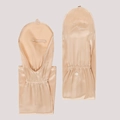 Manicotti protettivi in seta beige per donna con elastico e dettagli di bottoni - Aggiornato / Oro Sabbia