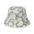 Gorro de pescador de lana de cordero con patrón de mármol gris para el invierno - Gris
