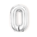 Silver foil balloon in the shape of number zero for birthday party decoration - 16 Inch Number 0-Silver