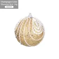 Pallina di Natale champagne 8cm con glitter, pizzo bianco e piccole perle - Oro