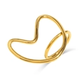 Minimalist 18K gold plated stainless steel ring with elegant irregular wave lines - US 6 / Gold