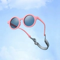 Pink soft silicone polarized baby sunglasses with adjustable safety strap for toddlers - With Anti-Lost Strap / Pink