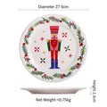 27.5cm ceramic steak plate featuring Christmas nutcracker design with holly wreath - Nutcracker (11 Inch)