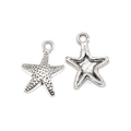 Starfish shaped alloy pendant in antique silver finish for DIY jewelry and necklaces - Starfish Pendant (A4-063) / Antique Silver
