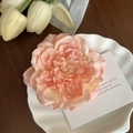 Pince à cheveux fleur artificielle orange rose avec pétales en soie sur une assiette - 11# Pivoine Rose Orangé