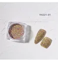 Dettaglio macro di polvere glitterata per unghie effetto zucchero colorato per nail art - Polvere di Lana per Unghie 01#