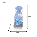 Blue striped beach gnome plush with starfish holding 'The beach is calling' sign - D1-39 Grey Beard Text Sign