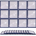 Set di 12 post-it con costellazioni zodiacali in blu profondo e viola a tema notturno - Tema Galassia Scura