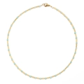 Detail of light blue beaded necklace with gold metal tubes and lobster clasp closure - SL1359-Light Blue