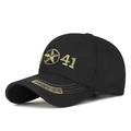 Casquette de baseball militaire noire réglable avec broderie dorée 1941 et US ARMY - Noir
