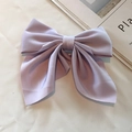 Elegant oversized purple bow hair clip in matte fabric, minimalist style for women - Satin Solid / Purple