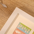 White wooden square picture frame with matte insert and abstract oil painting textures - Flat Style / 4 inch (13.1*13.1cm) / White