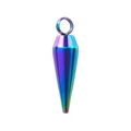 Détail macro du pendentif conique en acier inoxydable arc-en-ciel plaqué 18k sous vide - Arc-en-ciel