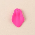 Hot pink petal-shaped acrylic earring charm with matte finish and pre-drilled DIY hole - 10Pcs Small / Pearlescent Rose Red