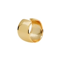 Minimalist U-shaped 18k gold geometric ear cuff earring with polished mirror surface - U-Shaped Ear Cuff / Gold (Single Piece)