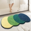 Irregular colorful tufted bath mat with yellow and green circular shapes - 50*80cm / Lemon First Sight