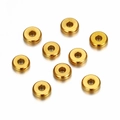 Perline distanziatrici in acciaio inossidabile placcato oro 18k per gioielli - 5mm x 2mm Foro / Oro