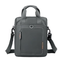 Borsa business da uomo grigio scuro in tessuto impermeabile con tracolla regolabile - Grigio