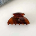 Grande pince à cheveux en acétate écaille de tortue au fini moucheté naturel - Couleur caramel