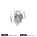 Silver stainless steel butterfly earring back clasp 9.5x6.5mm jewelry diy component - Push Button Back / Steel