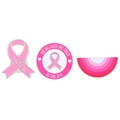 Set spille smaltate nastro rosa per la prevenzione del tumore al seno con scritte - Set serie nastro rosa (4677) / Rosa