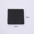 Square 10cm x 10cm black natural slate jewelry tray with rustic hand-chiseled edges - Square 10cm*10cm