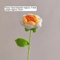 Handmade crochet tricolor rose flower bouquet in white yellow and orange for gifts - Gradient Yellow Rose