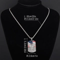 Hip hop rope chain with eagle American flag pendant and rhinestones for men - US Eagle Dog Tag (471) / Silver