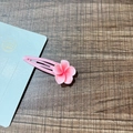 Sweet pink cherry blossom hair clip with resin flower design on a metal bobby pin - 6# Light Pink Frangipani