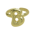 Bague en laiton plaqué or 18k poli avec un design de lettre B en style bulle 3D - Lettre B / Doré