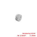 Detailansicht der 2,5mm x 4mm versilberten Zwischenperle mit Zirkonia-Mikroverzierung - VZ394 Platin 2,5*4mm