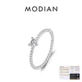 Anello con moissanite a cuore colore D in argento S925 con fascia a sfere e certificato GRA - Taglia US 5 / Stile Cuore