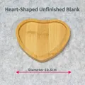 Natural heart-shaped bamboo coaster tray 10.5cm for DIY mosaic and succulent base - Small Heart Shape Tray (10.5cm)