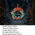 Christmas wreath static window sticker with snowman and reindeer in multiple size options - SDUV-298 [Static Cling] / Large (80*90CM)