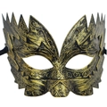 Antike Bronze Maskerade Halbmaske mit verzierten Details und rustikalem Finish - Gezackt / Gold
