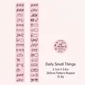 Pink decorative stationery tape featuring hand-drawn black icons for DIY journals - Daily Items